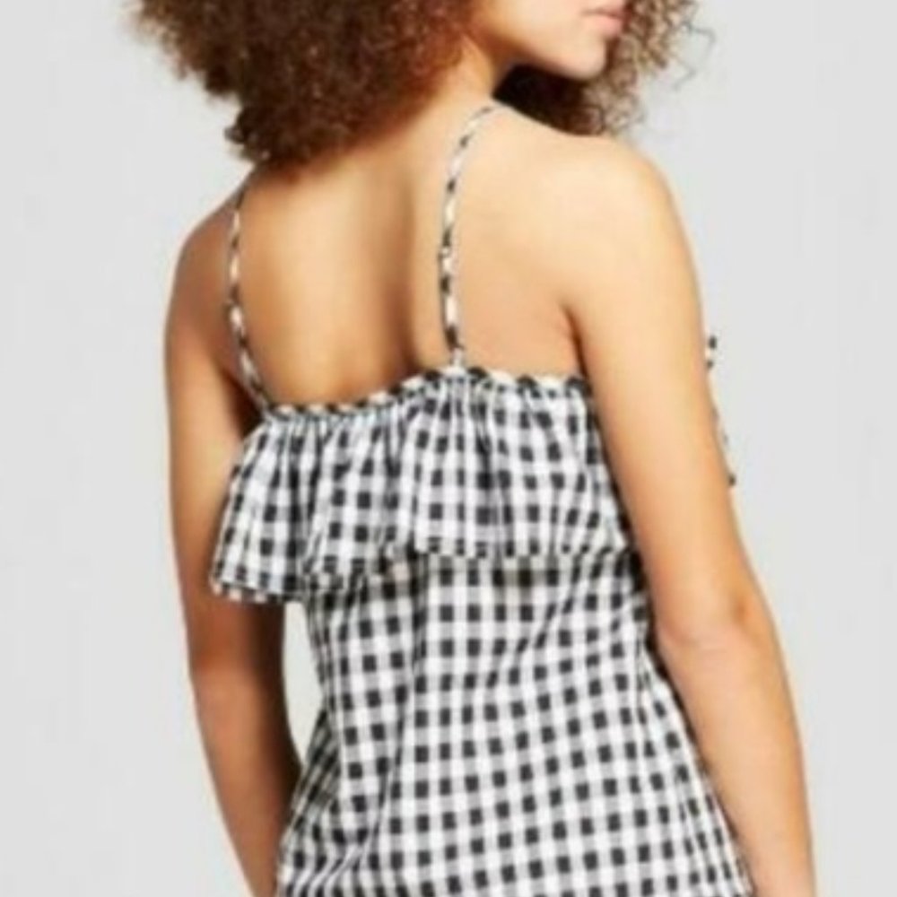 Ruffle Gingham Tank Top - Picture 2 of 6